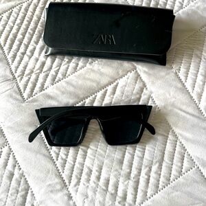 Zara Square Cat Eye Black Sunglasses